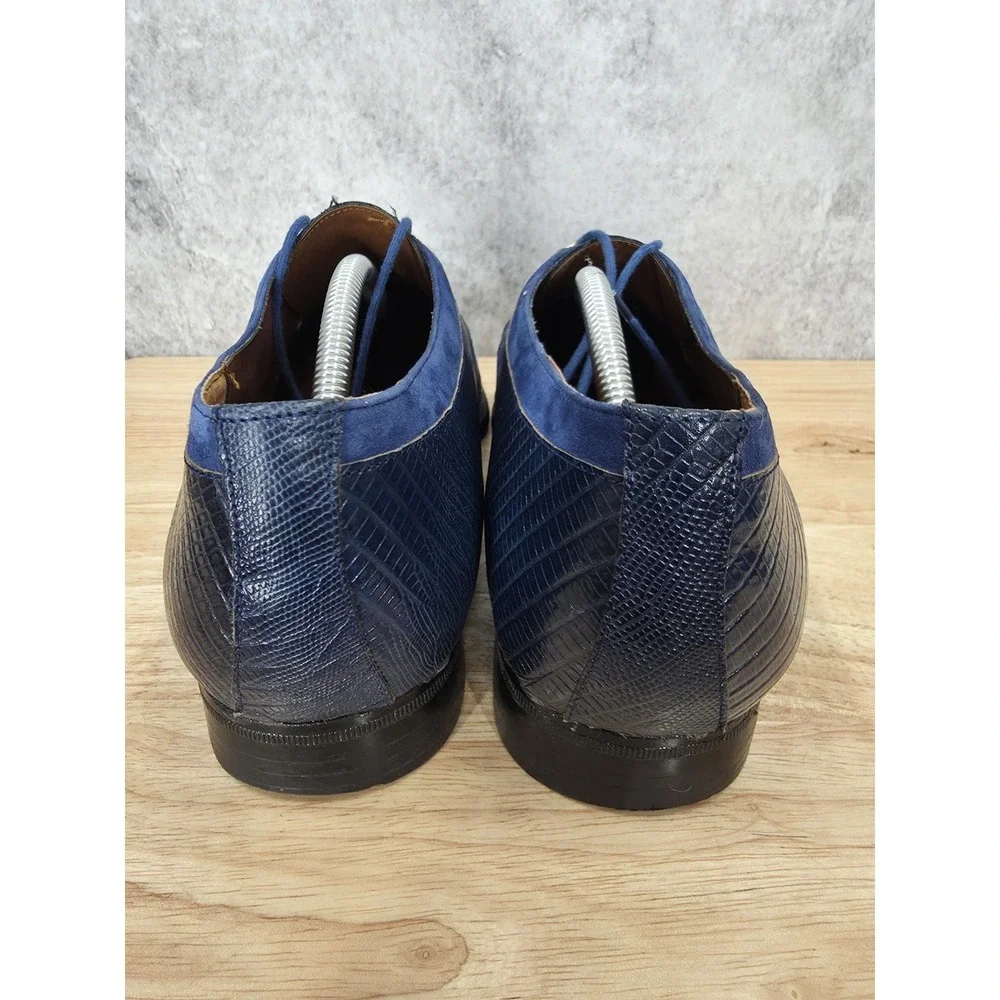 Stacy Adams Dress Shoes Mens 12  Blue Python Genuine Snake Leather Oxford Derby
